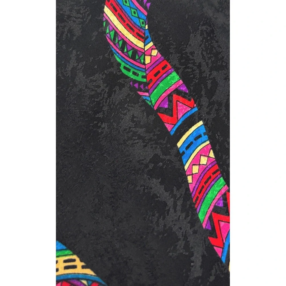 Buscati Men's Palace Silk Necktie Abstract Geometric Vintage 1990s